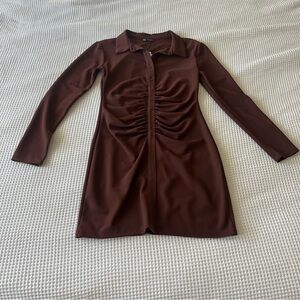 Zara brown long sleeve dress